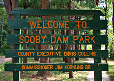 Scoby Dam Sign