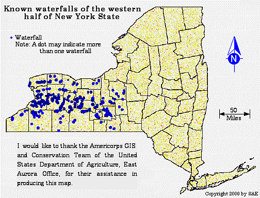 Waterfall dot map
